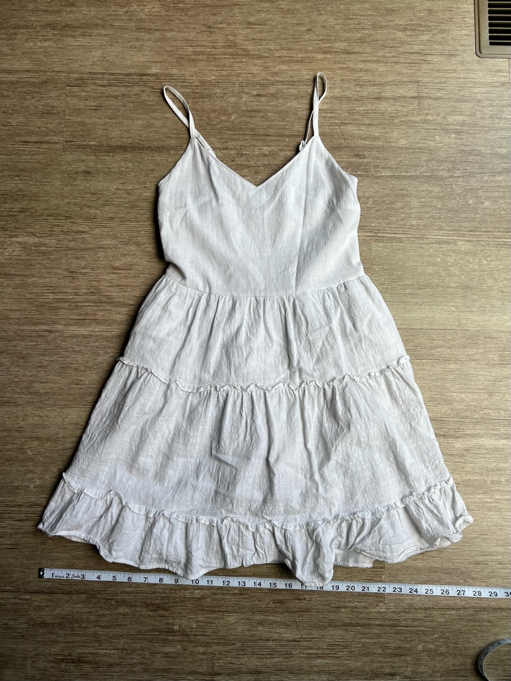Linen Ruffle Mini Dress with Pockets - Picture 6 of 6